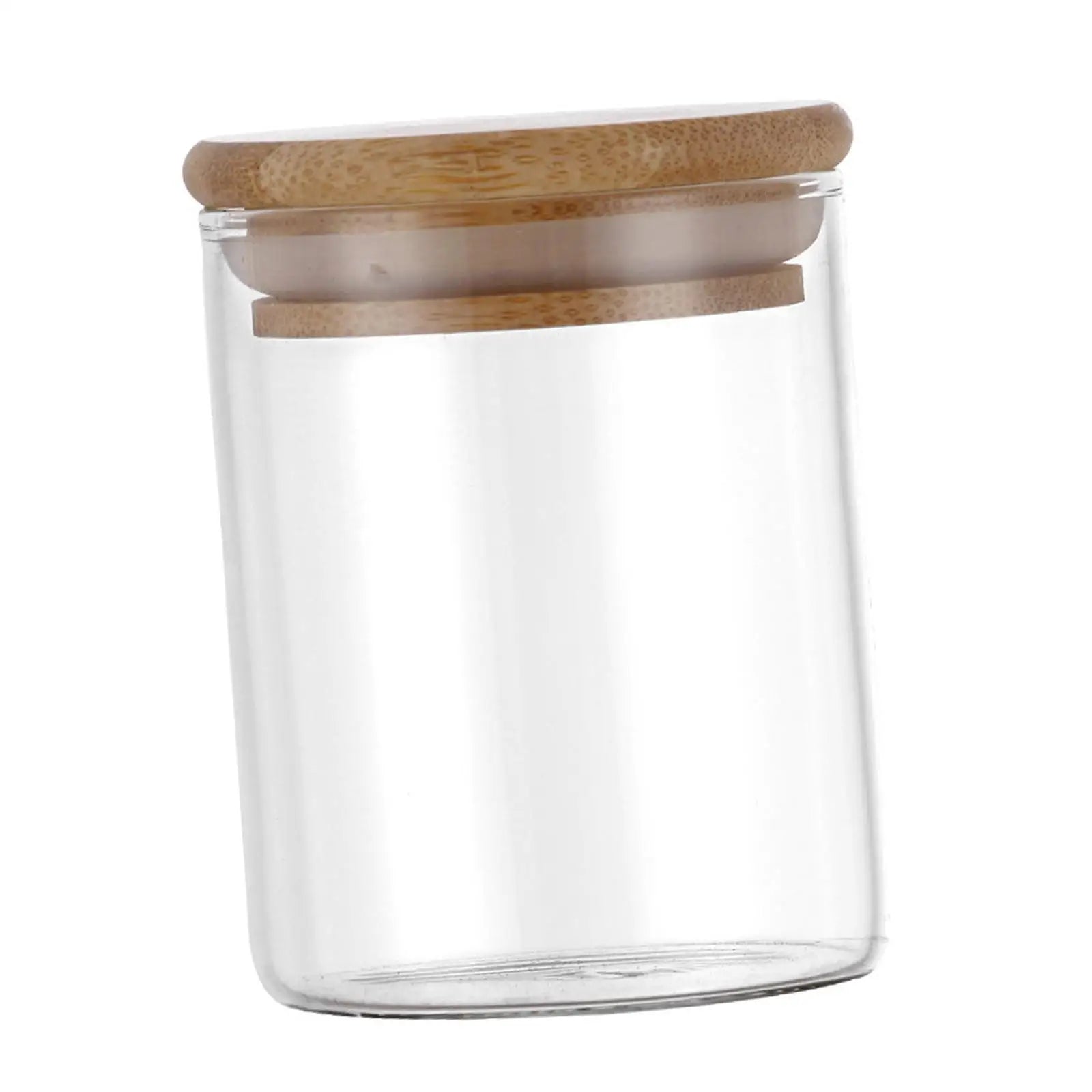 Clear Sealed Glass Bottle Reusable Round Food Storage Transparent Airtight Jar