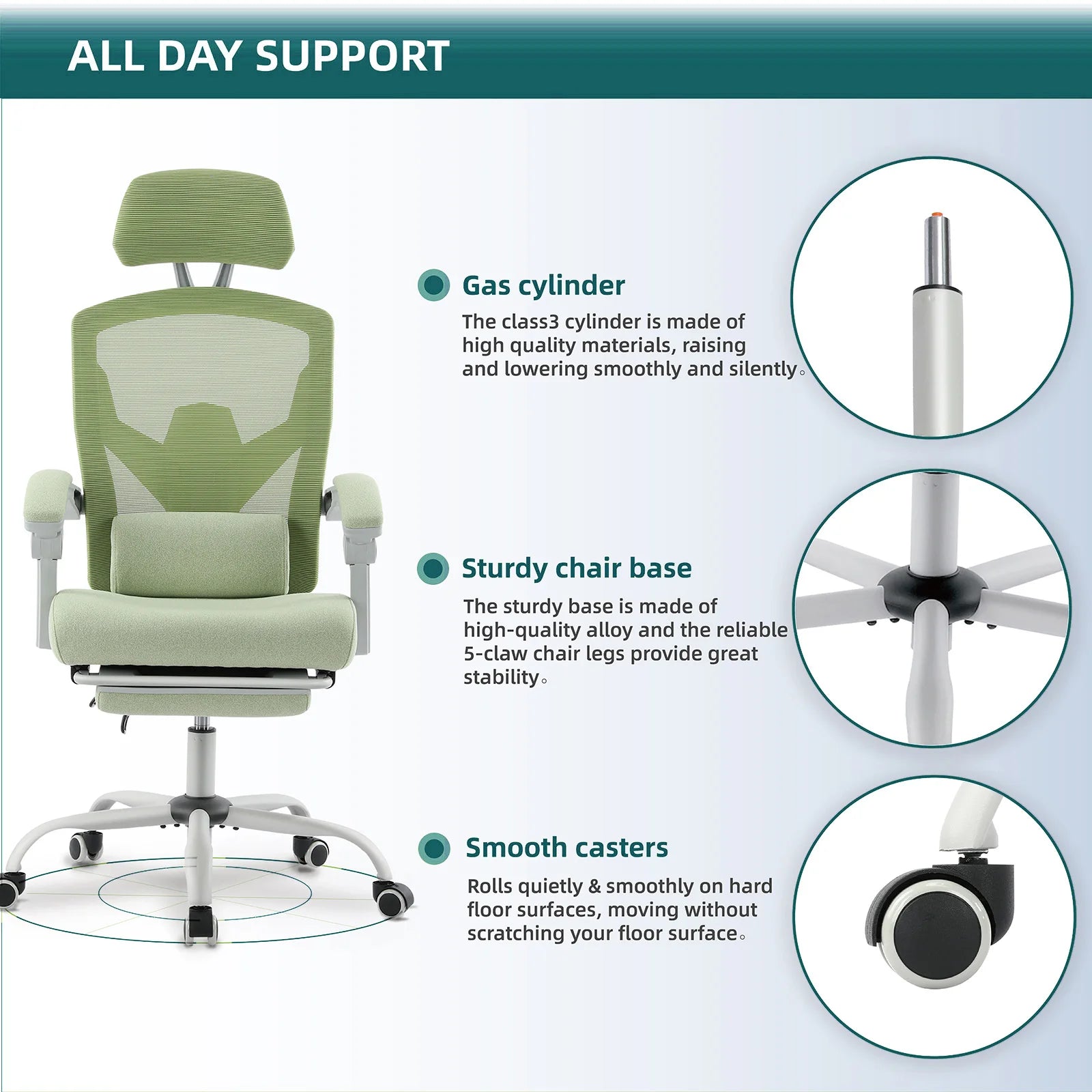 Office Chair Computer Desk Swivel Rolling Home Task Chair with Lumbar Support Pillow