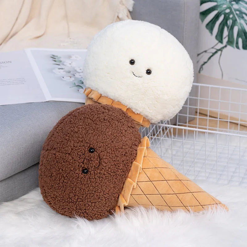 Ice Cream Plush Toy Kawaii Plushie Dessert Food Stuffed Soft Kids Toys Pillow