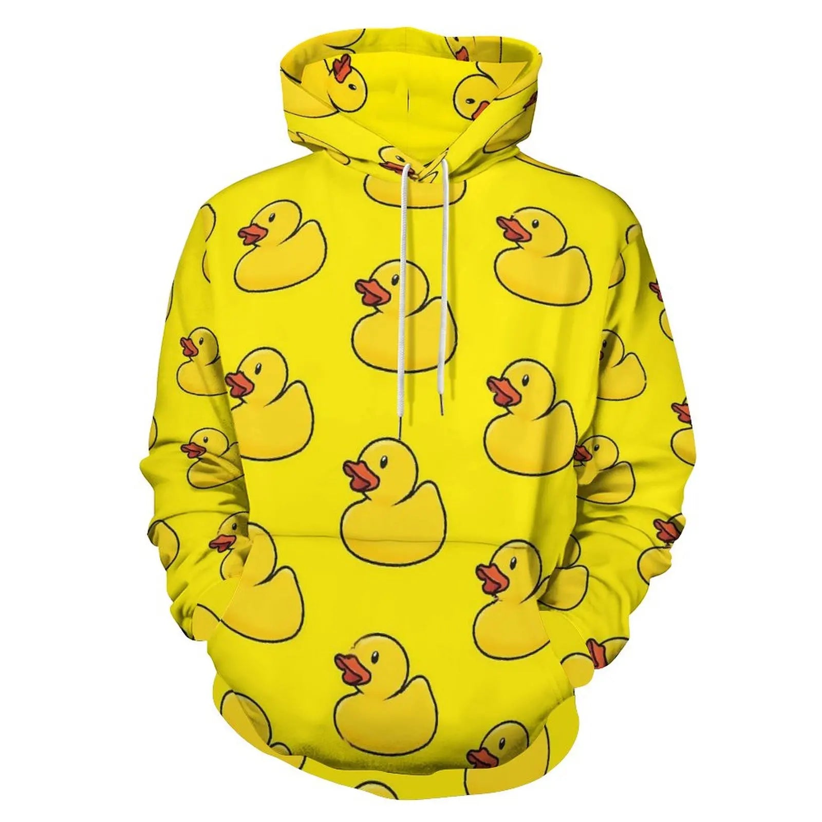 Rubber Ducks Print Hoodies Long-Sleeve Kawaii Animal Aesthetic Casual Hoodie