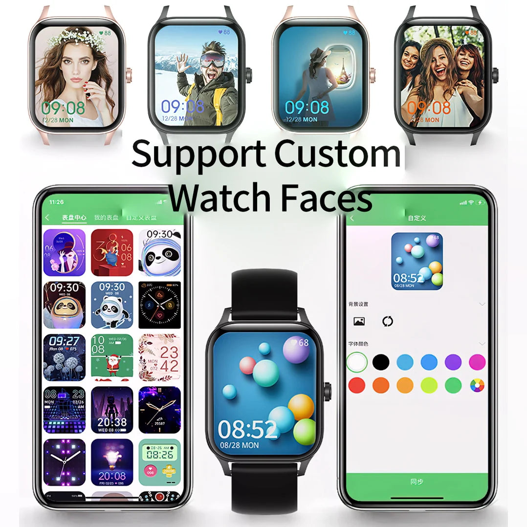 Smart Watch  Last Generation For Women Men Sleep Monitoring Multiple Sports Modes Wireless Calling For Apple Iphone