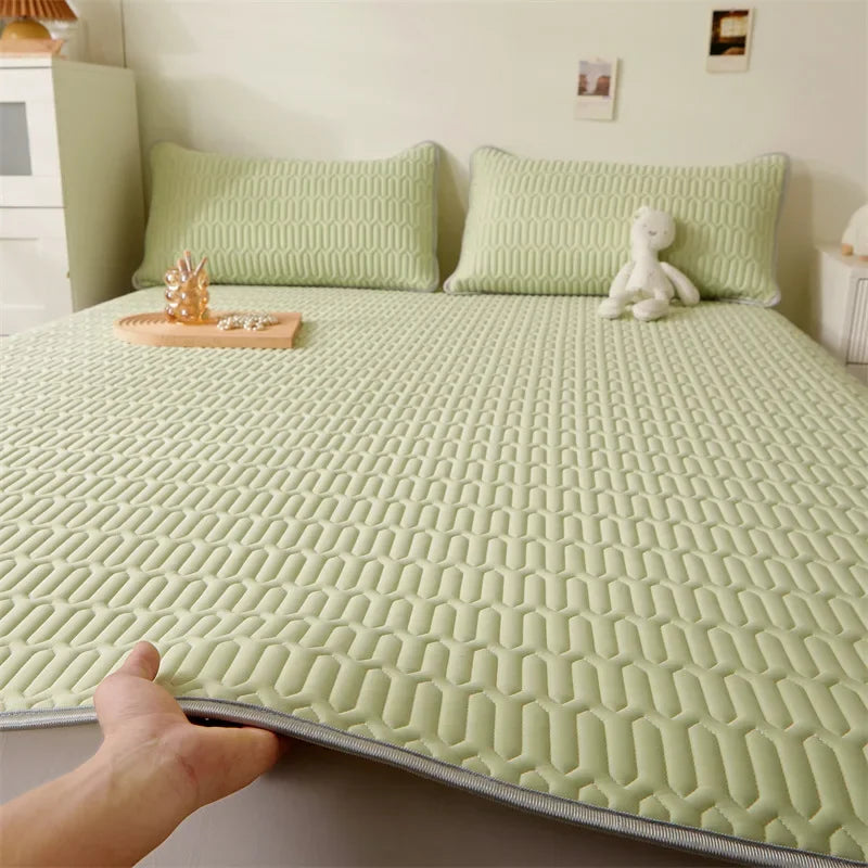 Summer Latex Bed Mat Bedding Set Cooling Bed Pad and Pillowcase Cold Sleeping Bedspread Bed Mat Cool Bedsheet