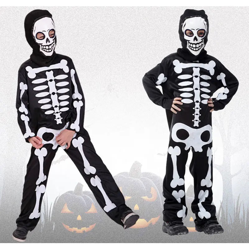 Halloween Party Skull Skeleton Costumes Kids Child Scary Monster Demon Devil Ghost Grim Reaper Costume for Boys Girls