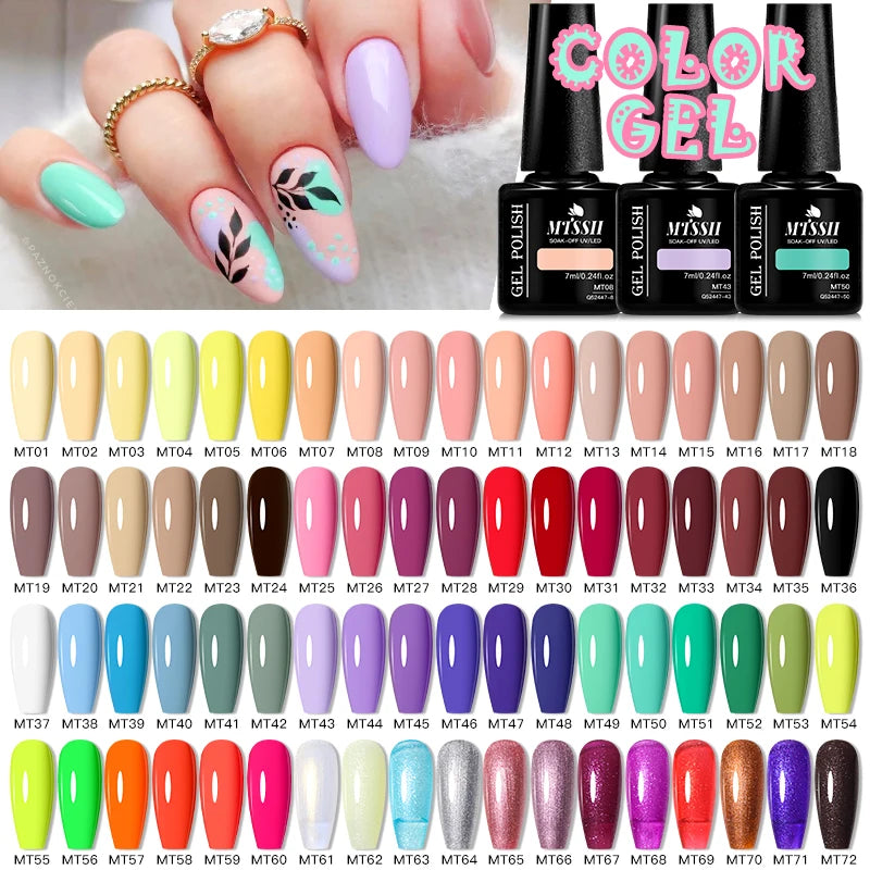 Nude Color Gel Nail Polish Set Kit Spring 6 Colors UV LED Nail Art Gel Vernis Semi Permanent Base Top Coat