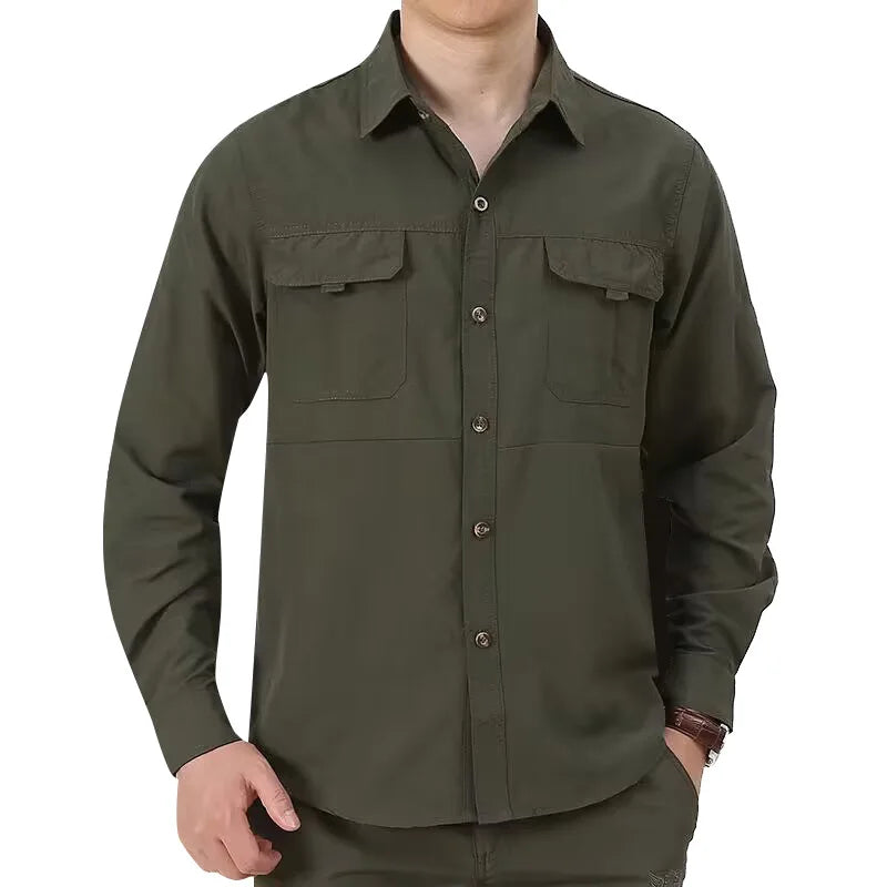 Men's casual loose long-sleeved shirt