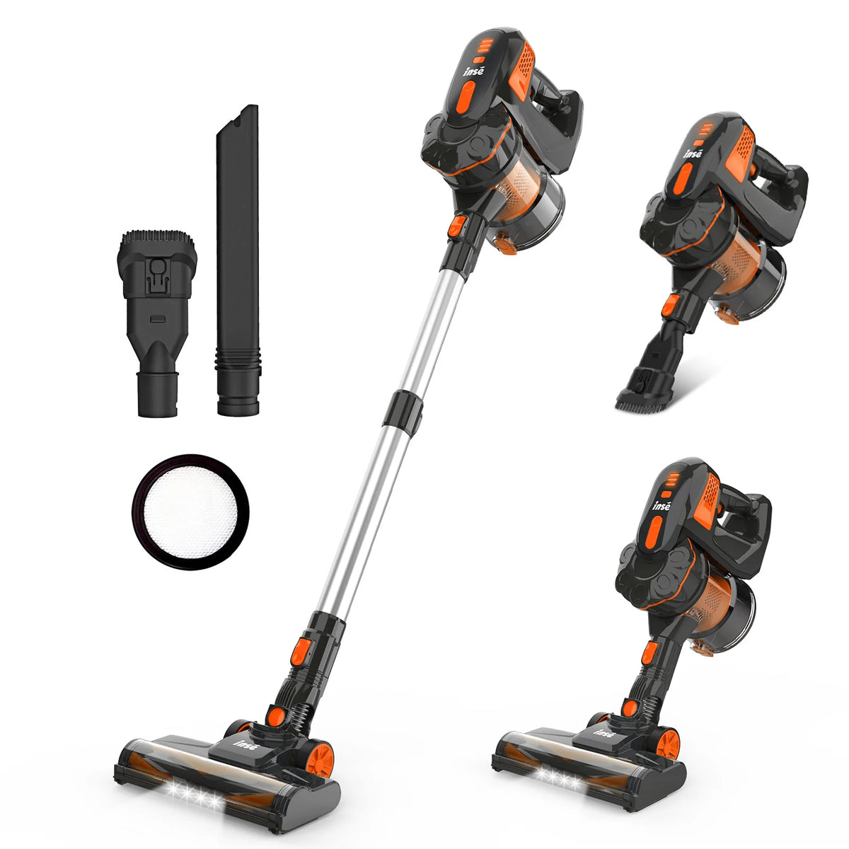 INSE V770 Cordless Vacuum Cleaner Powerful Brushless Motor, Ultra Quiet Lightweight ORANGE