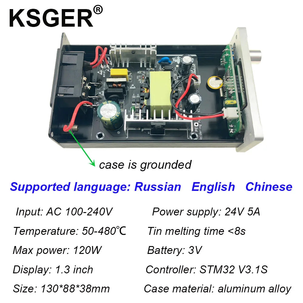 KSGER STM32 V3.1S T12 Soldering Station DIY OLED Tools Soldering T12 Iron Tips 907 Handle Metal Stand CNC Front Panel Tins Melt