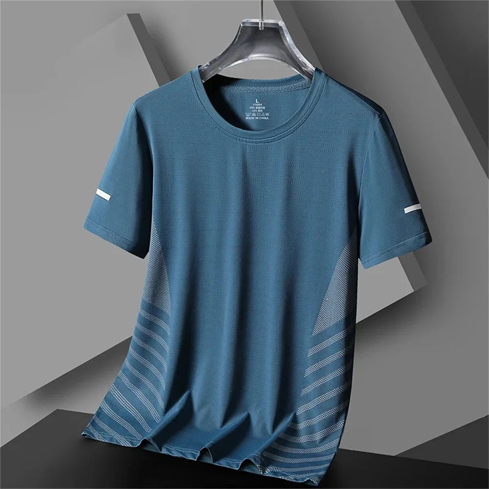 Men's Running T shirt Summer Sport T-Shirts Gym Fitness Tights Quick Dry Clothing