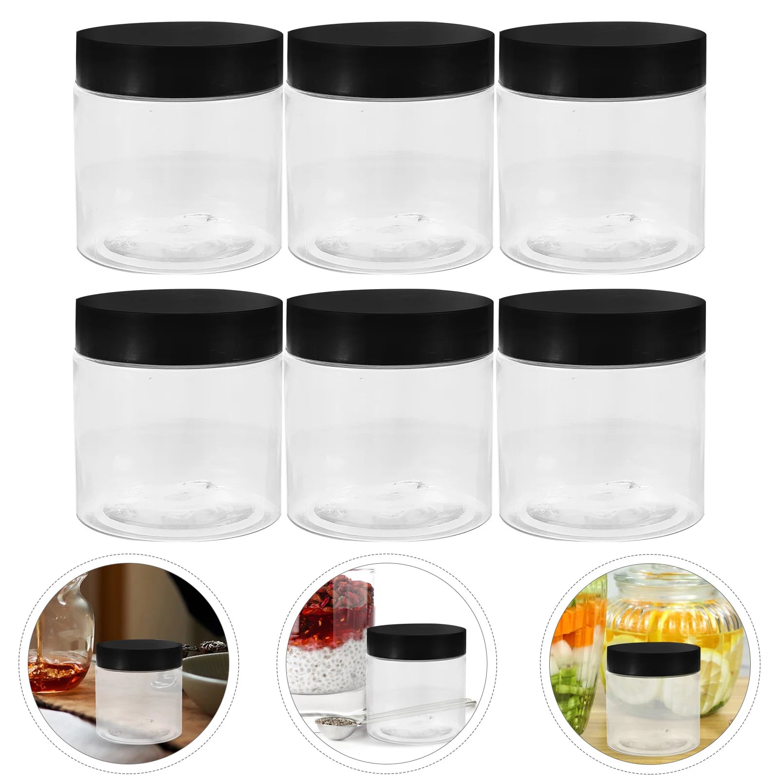 8 Pcs Transparent Plastic Tank Small Food Storage Containers Airtight Clear Jar Rice for Cover Dry The Pet