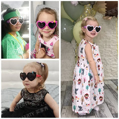 Ralferty Flexible Kids Sunglasses Girl's Glasses Polarzied Anti UV Shades for Baby Heart Shaped Sun Glasses Oculos infantil