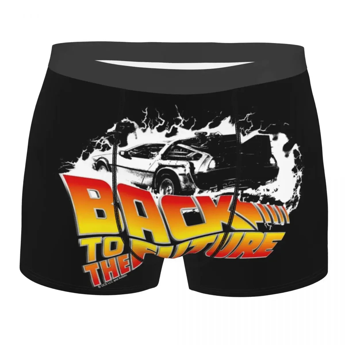 Custom Male Novelty Back To Future Underwear Marty Mcfly Delorean Time Travel 1980s Movie Boxer Briefs Stretch Shorts Panties