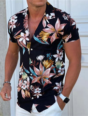 Men's Shirts Aloha Shirt Floral Print Outdoor Street Short Sleeve Button Clothing Fashion Design Casual Breathable