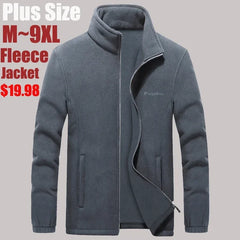 Plus size 7XL 8XL 9XL Mens Softshell Fleece Jackets Male Warm Sweatshirt Thermal Coats windbreaker Sports Camping Men Clothiing