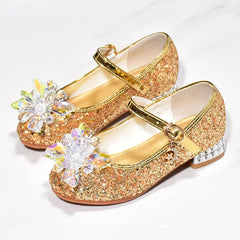 Children Wedding Leather Shoes Silver Princess Sandals