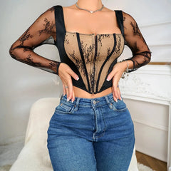 Long Sleeve Slim Fit and Slim Fit Front Breast with Fishbone Strap Body Shaper