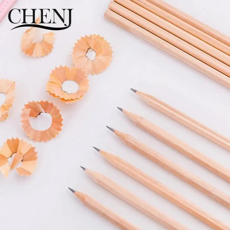 50Pcs Eco Friendly Natural Wood Pencil HB Blank Hexagonal Non-Toxic Standard Pencil