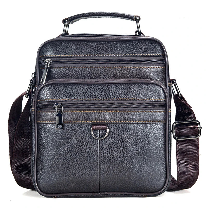 Men Genuine Leather Handbags Male High Quality Cowhide Leather Messenger Bags