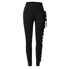 Gothic Pants For Women Work Casual With Pockets Fashion Lace Trousers