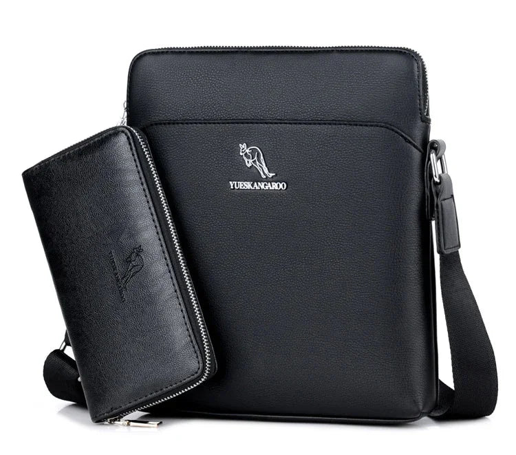 YUESKANGAROO 2024 Luxury Brand Men Bag Leather Crossbody For Messenger s Casual Male Shoulder Business Handbag