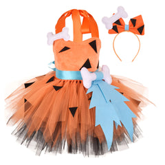 Flinstones Pebbles Tutu Dress for Baby Girls Birthday Halloween Costumes for Kids