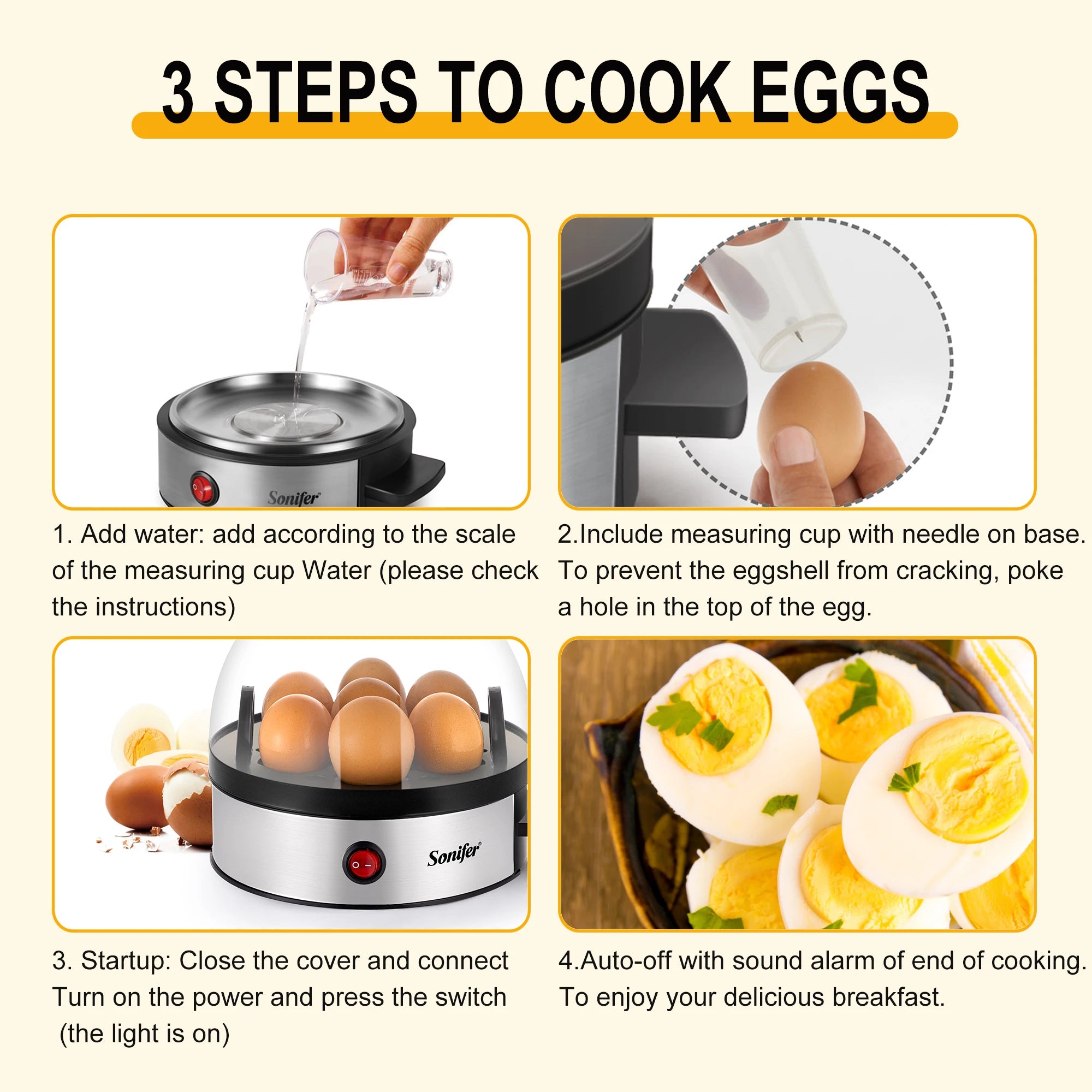 Convenient Egg Cooker Electric Egg Cooker 7pcs Egg Steamer Egg Cooker Kitchen Cooking Tools Egg