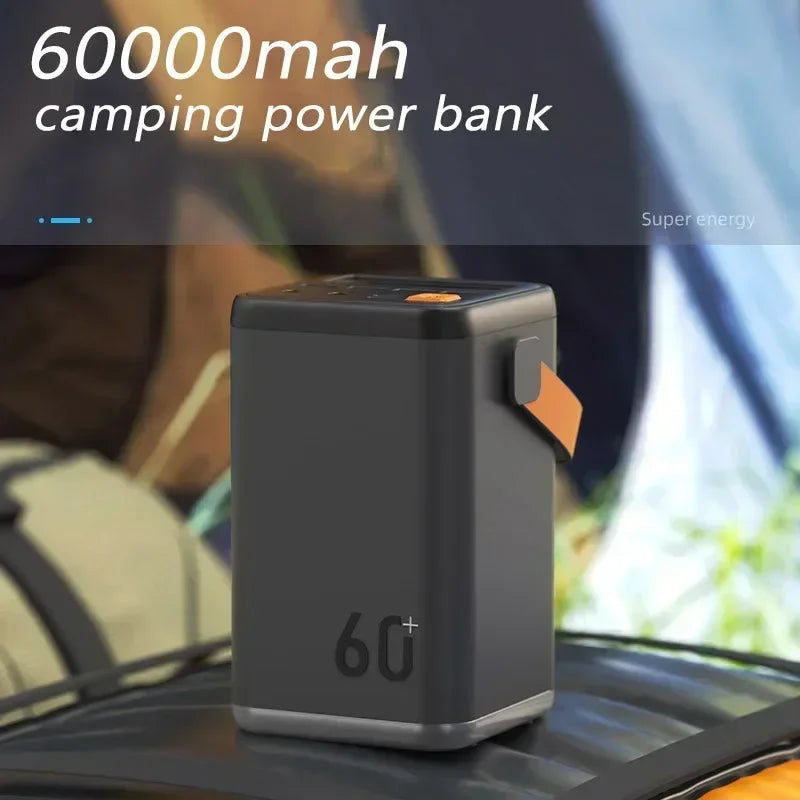 60000mAh Outdoor Power Bank Portable Power Bank External Battery Pack PD 30W Fast Charger For Xiaomi iPhone mobile power station