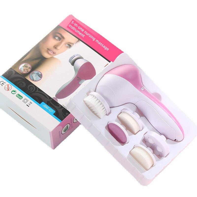 Cross-Border Five-in-One Facial Cleanser Facial Massager Electric Rotating Beauty Instrument