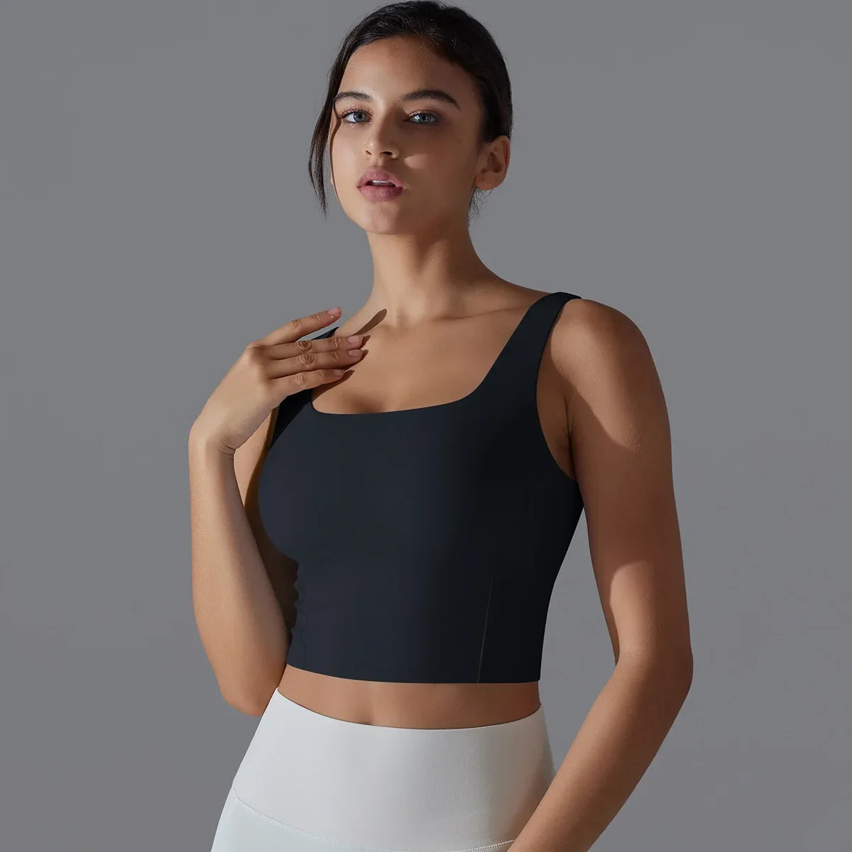 Women Sleeveless Top Yoga Clothes Sports Underwear Workout Gym Crop Tank Push Up Bra