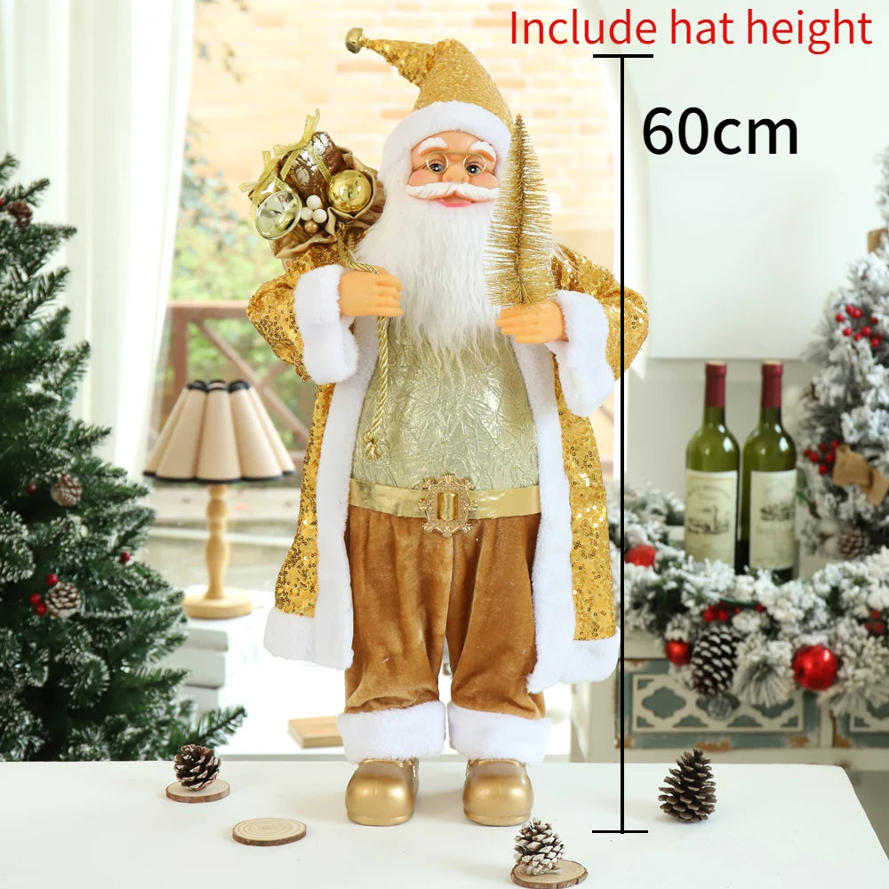 Santa Claus Doll Christmas Doll Desktop Santa Claus Figure Santa Figurine Ornament 2023 Xmas Decor Home Christmas