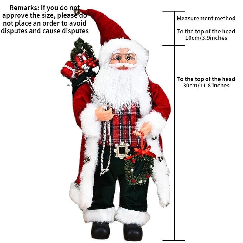 Santa Claus Silver Sequins Christmas Decorations Nordic Cross-border New Doll Ornaments 2023 Merry Christmas Home Decorations