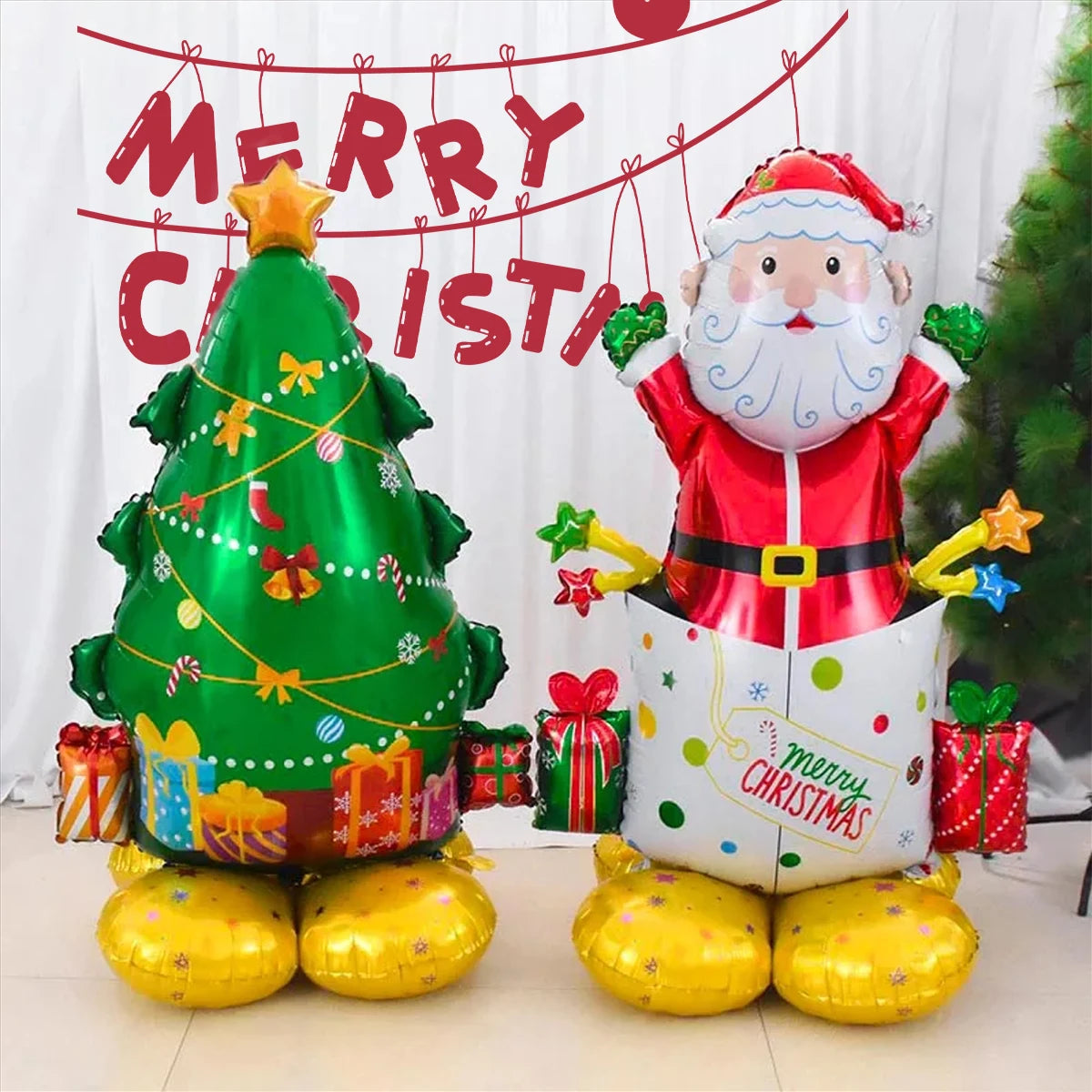 Large Christmas foil balloons, Santa Claus, snowman, Christmas tree balloon, suitable for Christmas party