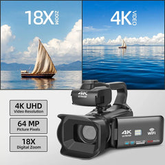 G-Anica YouTube Camcorder 4K Ultra HD camera Camcorders 64MP Streaming Camera