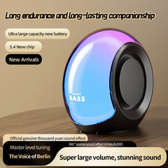 BASS-09 RGB Portable Outdoor Wireless Speaker Heavy Duty Subwoofer TWS Stereo Hi-Fi 1500mAH Battery TF Slot