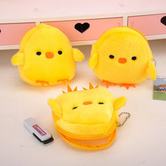 Cute Plush Chick Coin Purse Lipstick Headphone Bag Yellow Chicken Pouch Coin Purses Pink Pig Small Zipper Bags