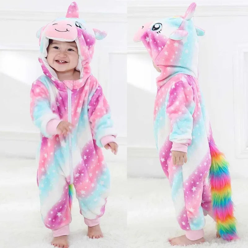 Baby Rompers Winter Kigurumi Lion Costume For Girls Boys