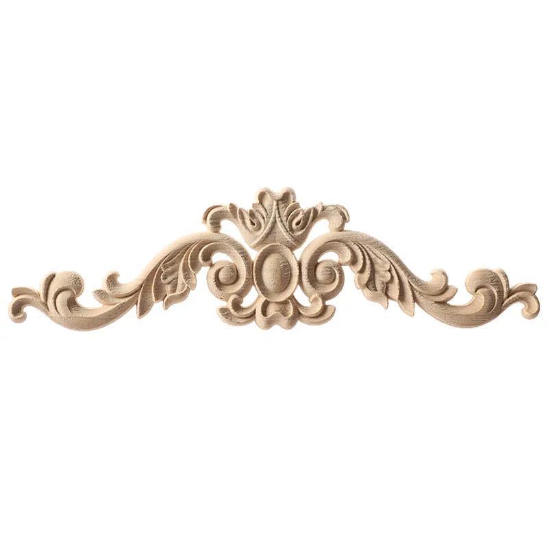 Wood Carving Natural Wood Appliques Door Furniture