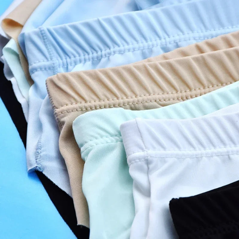 Men's Ice Silk Briefs Summer New Ultra-thin Transparent Seamless  Underwear Panties