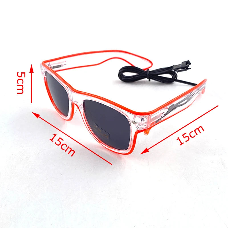 LED Glasses Glow Sunglasses EL Wire Neon Glasses Glow in The Dark Party Supplies