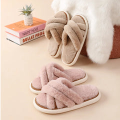 Women's slipper Plush slipper Soft open toe plush slipper Home plush fur slipper Memory foam slipper