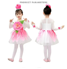 Children’s Peach Blossom Performance Costume Princess Girls’ Lotus Style Dresses