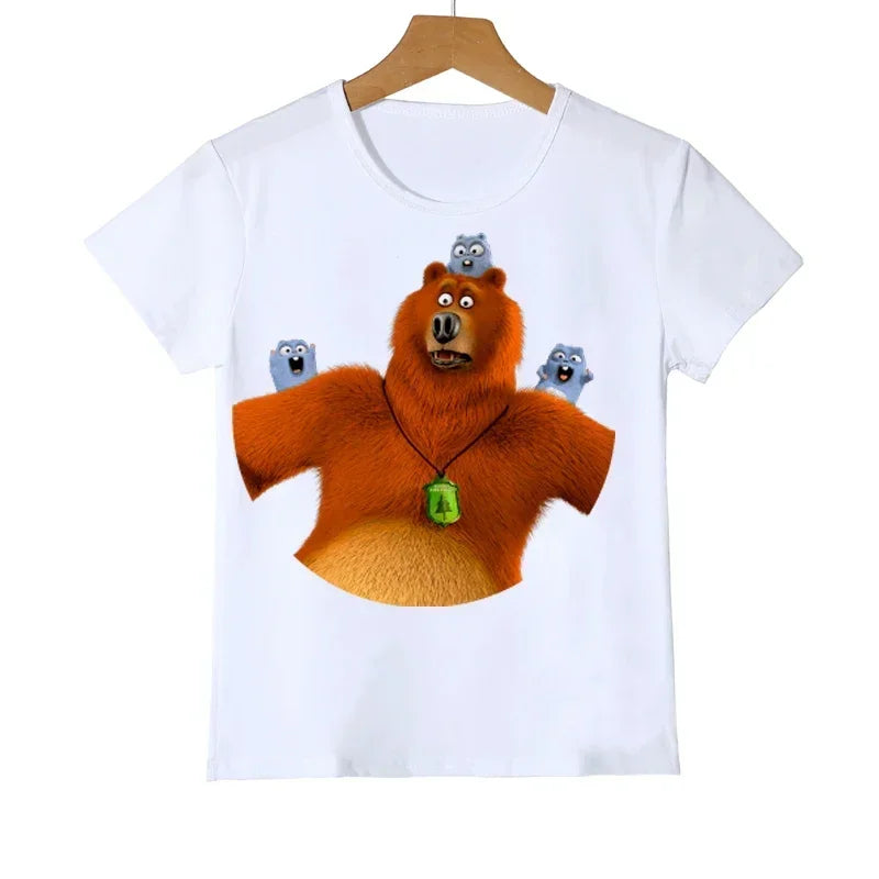 Trolls Printed Vests Waistcoats Brown Bear Animal Print T-shirts