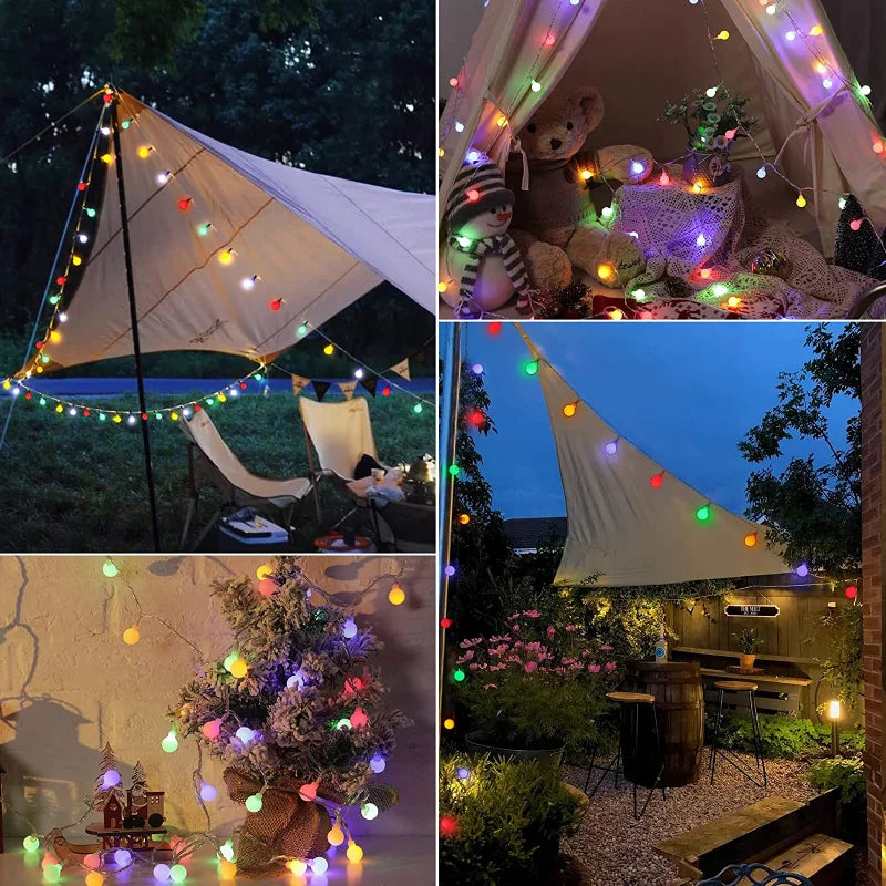 Led Solar Globe Ball String Lights Solar Fairy String Lights for Indoor Outdoor Party Wedding Christmas Tree