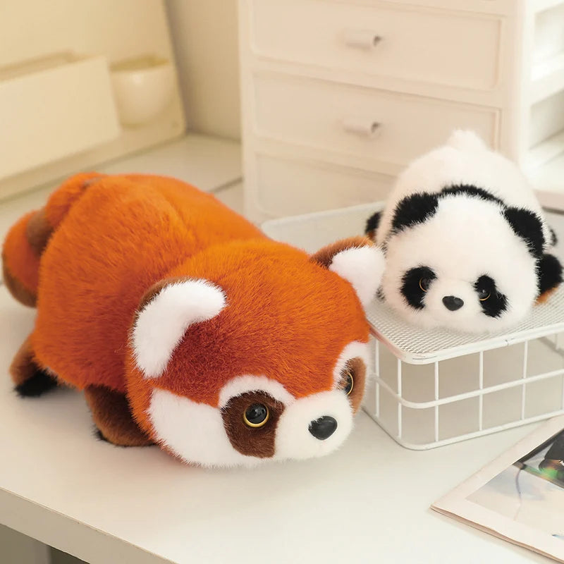 Realistic Reversible Panda to Raccoon Plush Toy Soft Stuffed Red Panda