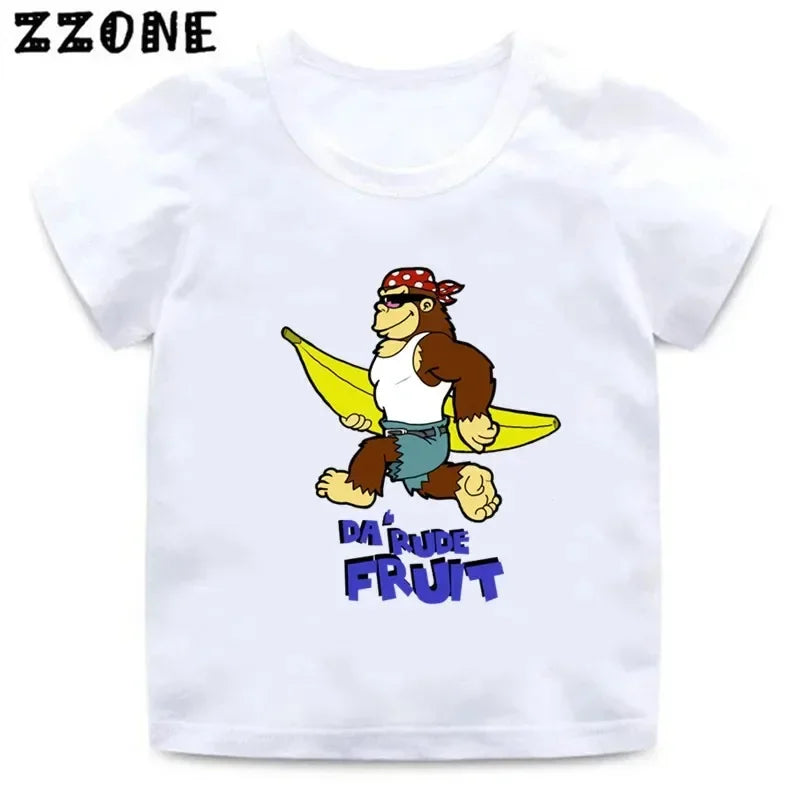 Donkey Kong Country Graphic Cartoon Kids T-Shirts