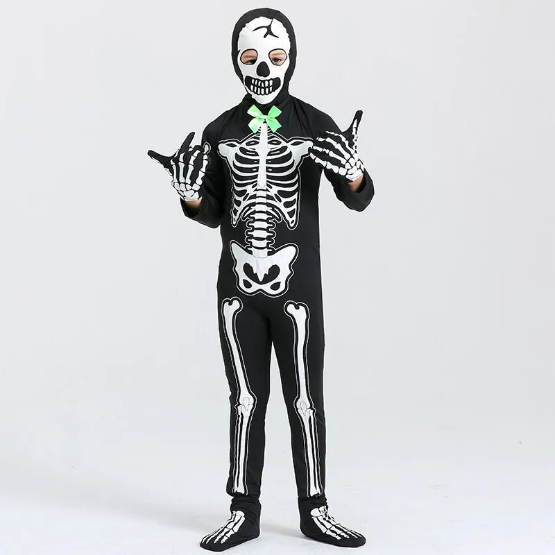 Noctilucent Scary Zombie Costume Cosplay Skeleton Skull Costume Suit Halloween