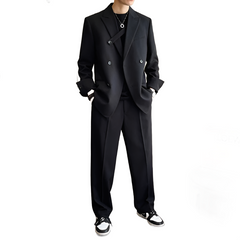 Casual Suits Blazer Wide Leg Pant Male Wedding