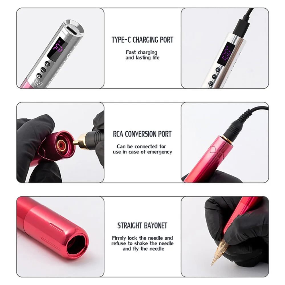 EZ Multifunction Permanent Makeup Wireless Battery Tattoo Pen Machine for PMU & SMP Eyebrow Eyeline Lips Cartridge Needles