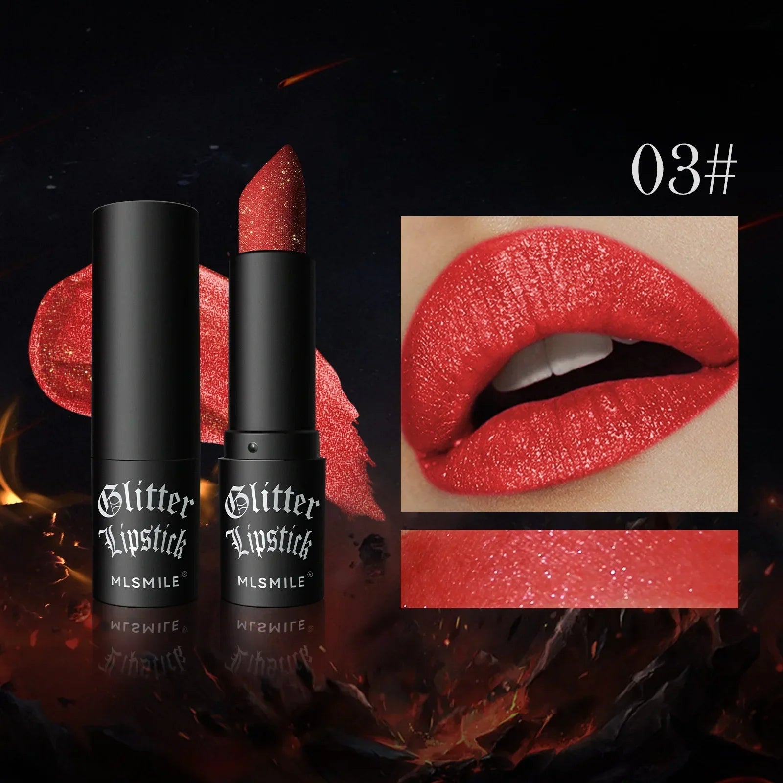 Glitter Diamonds Matte Lipstick Waterproof Long Last Color Rendering Non-stick Cup Nude Red Lipsticks