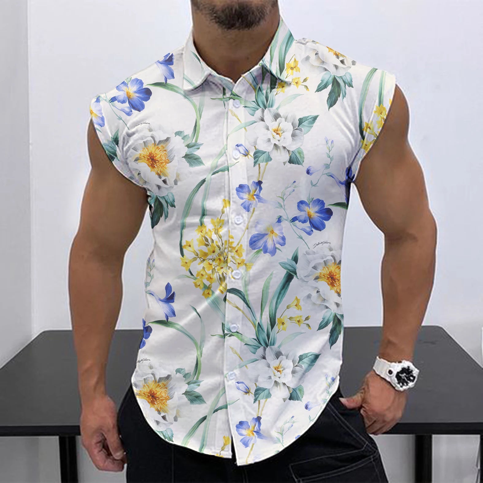 Men's Sleeveless Shirt Fashion Trend HD 3D Printing