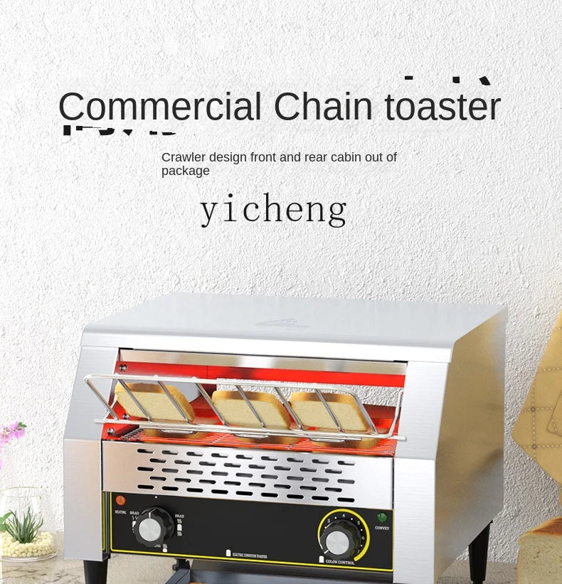 ZC Electric Conveyor Toaster Commercial Crawler Toaster Baking Machine Square Bread Cutting Machine